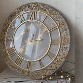 Shop White marble with Gold line Resin Wall Clocks with Golden Acrylic Numbers